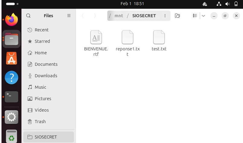 Une fois le coffre ouvert, les fichiers sont lisibles normalement.